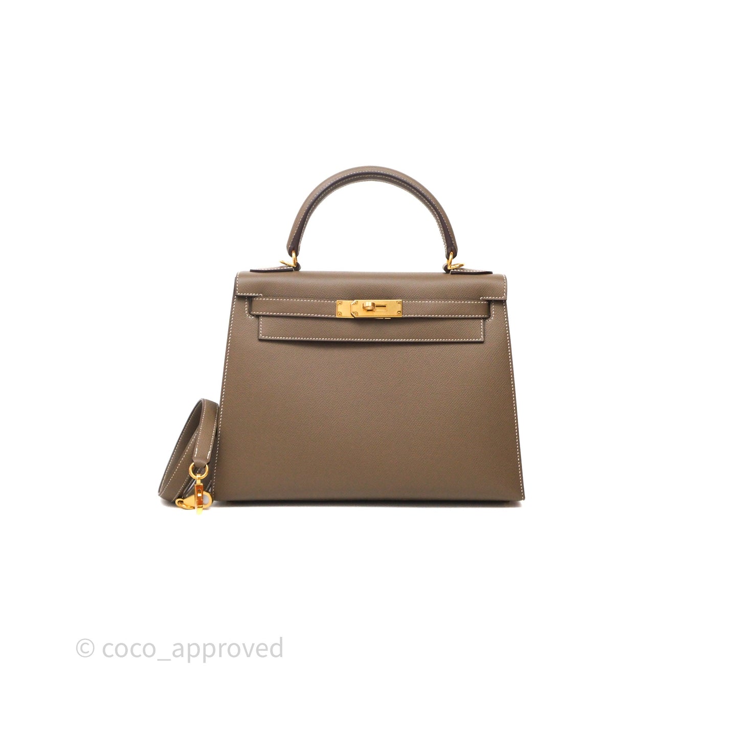 Hermès Kelly 28 Etoupe Epsom Gold Hardware