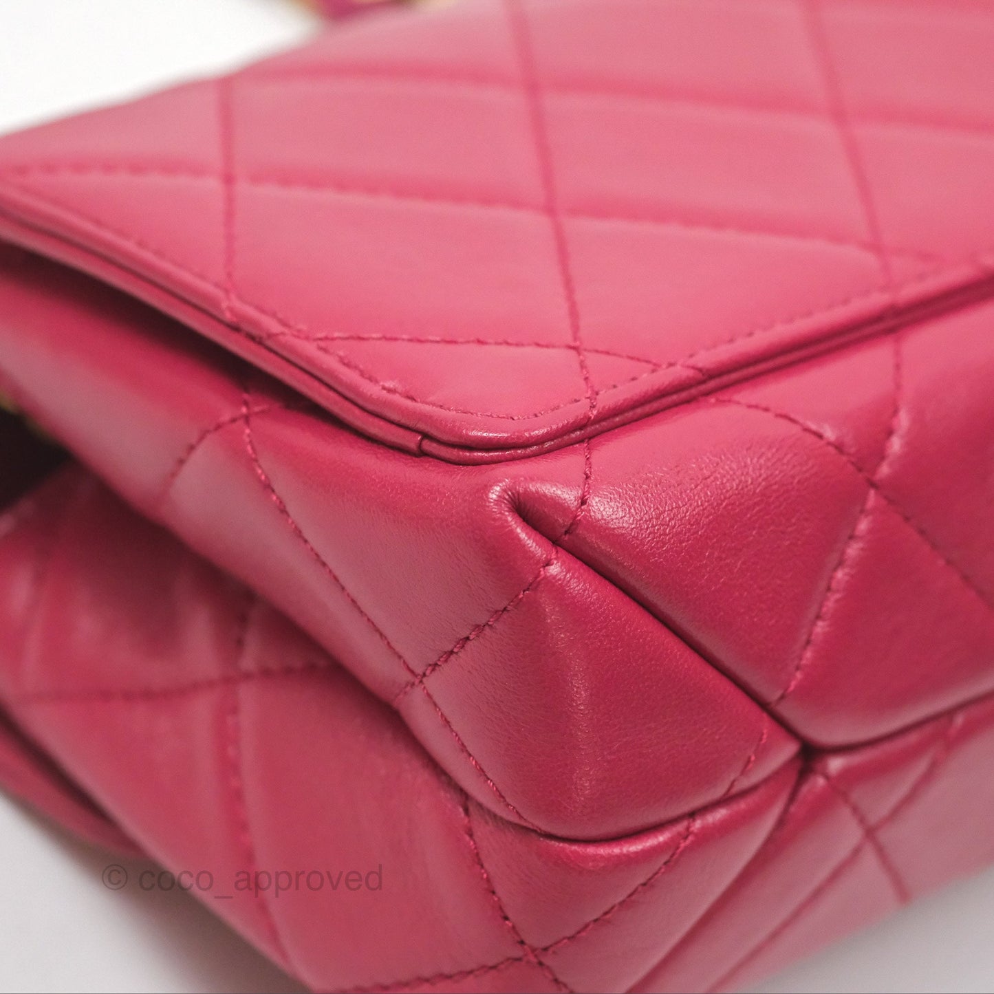 Chanel Diamond Lock CC Flap Bag Pink Lambskin Gold Hardware
