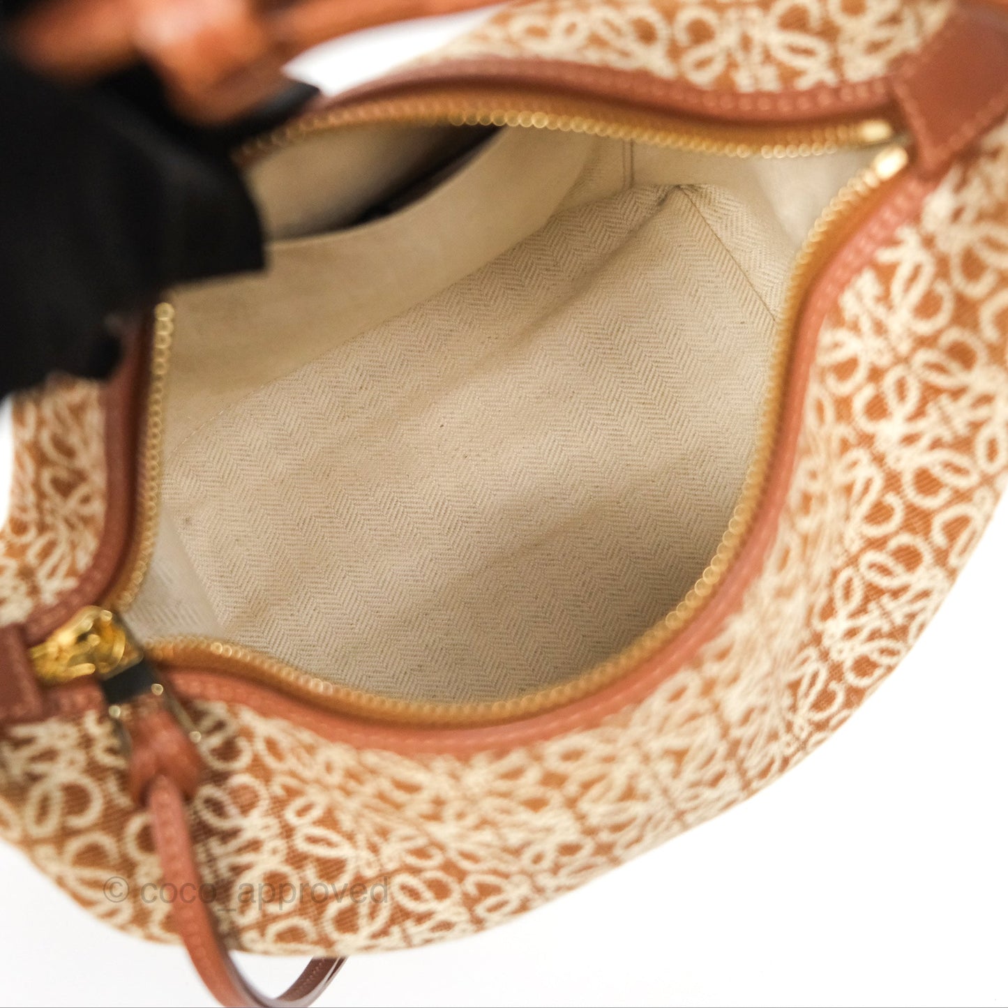 Loewe Small Cubi bag in Anagram Jacquard & Calfskin Tan Pecan