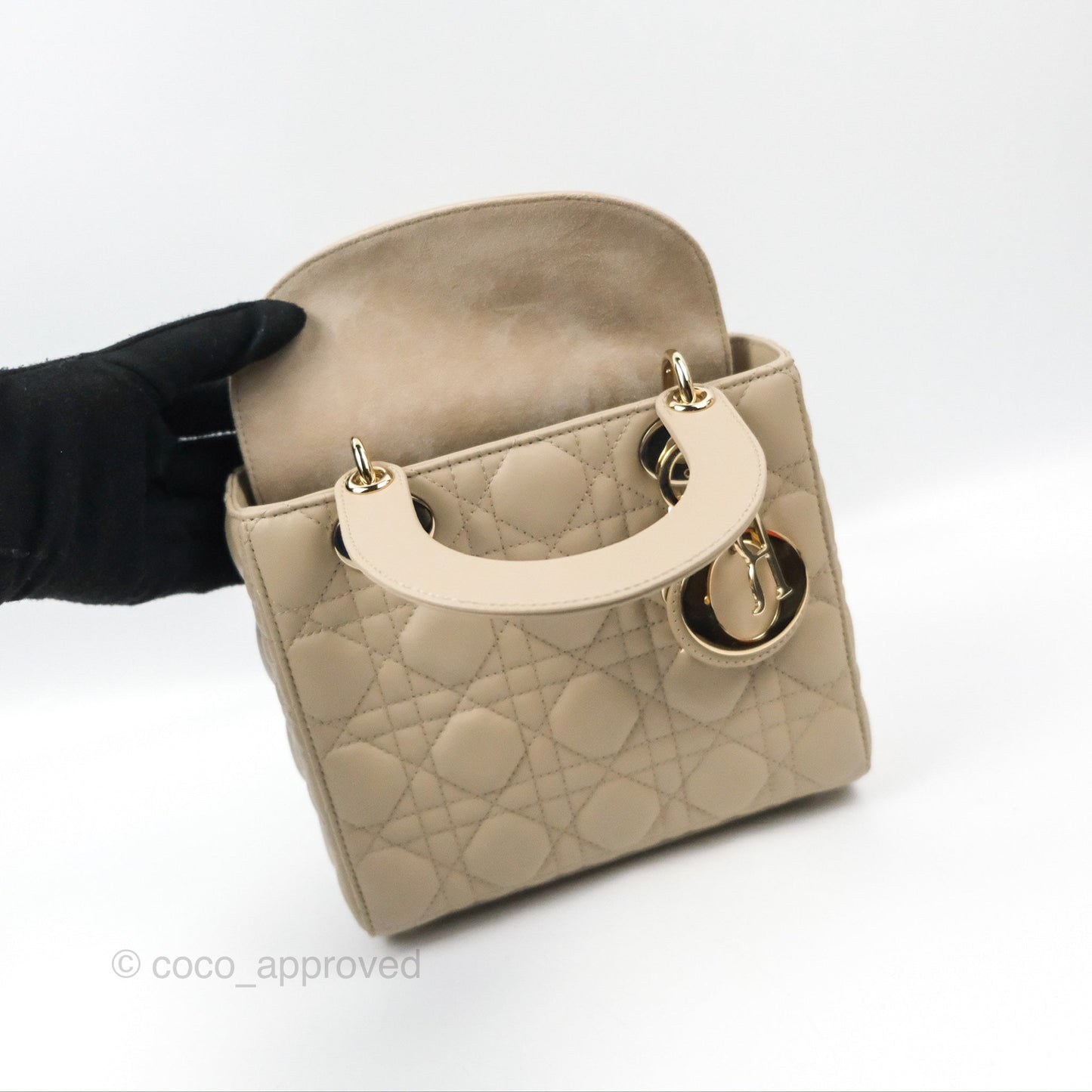 Christian Dior My ABCDior Lady Dior Beige Matte Lambskin Gold Hardware
