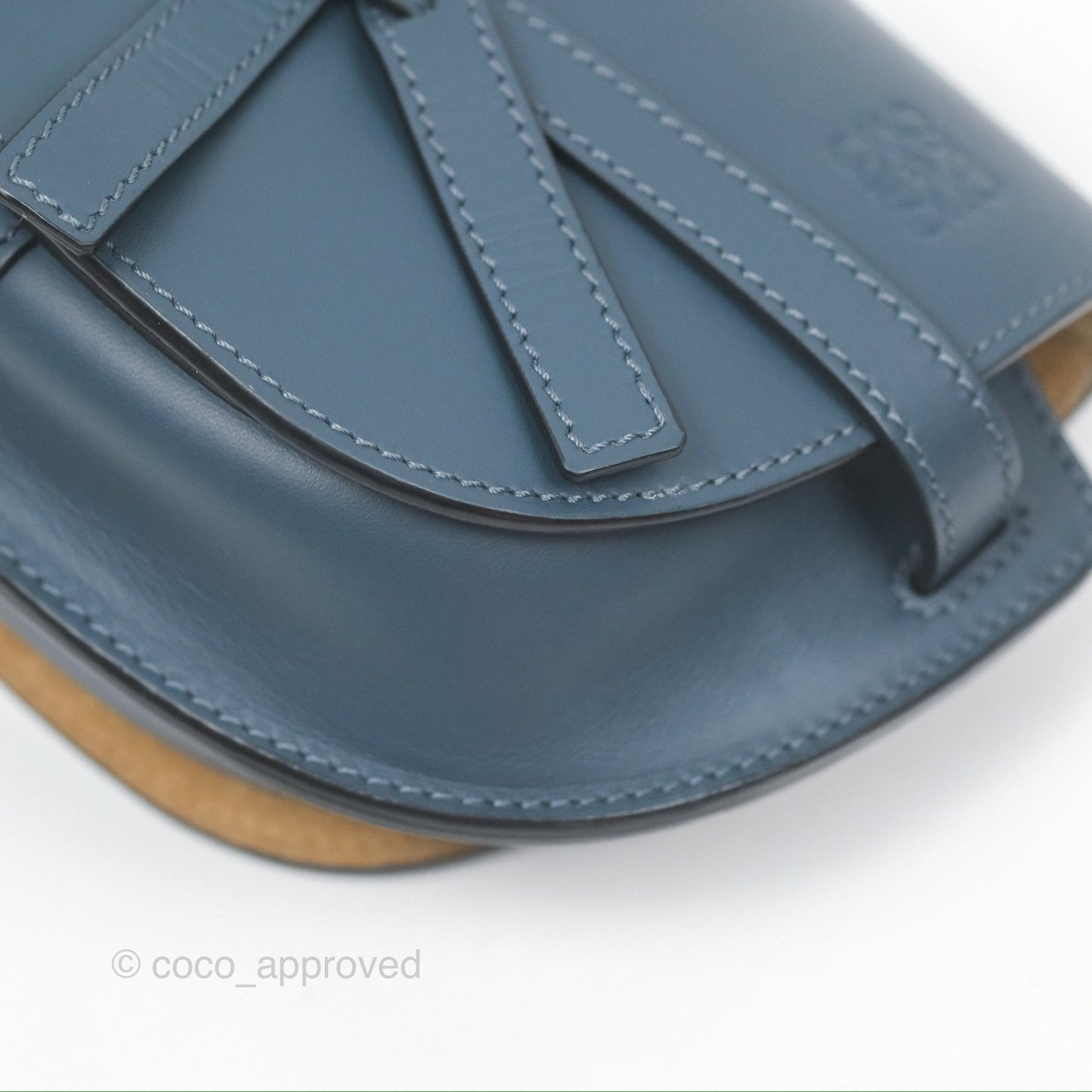 Loewe Mini Gate Dual bag Onyx Blue Soft Calfskin Jacquard Strap