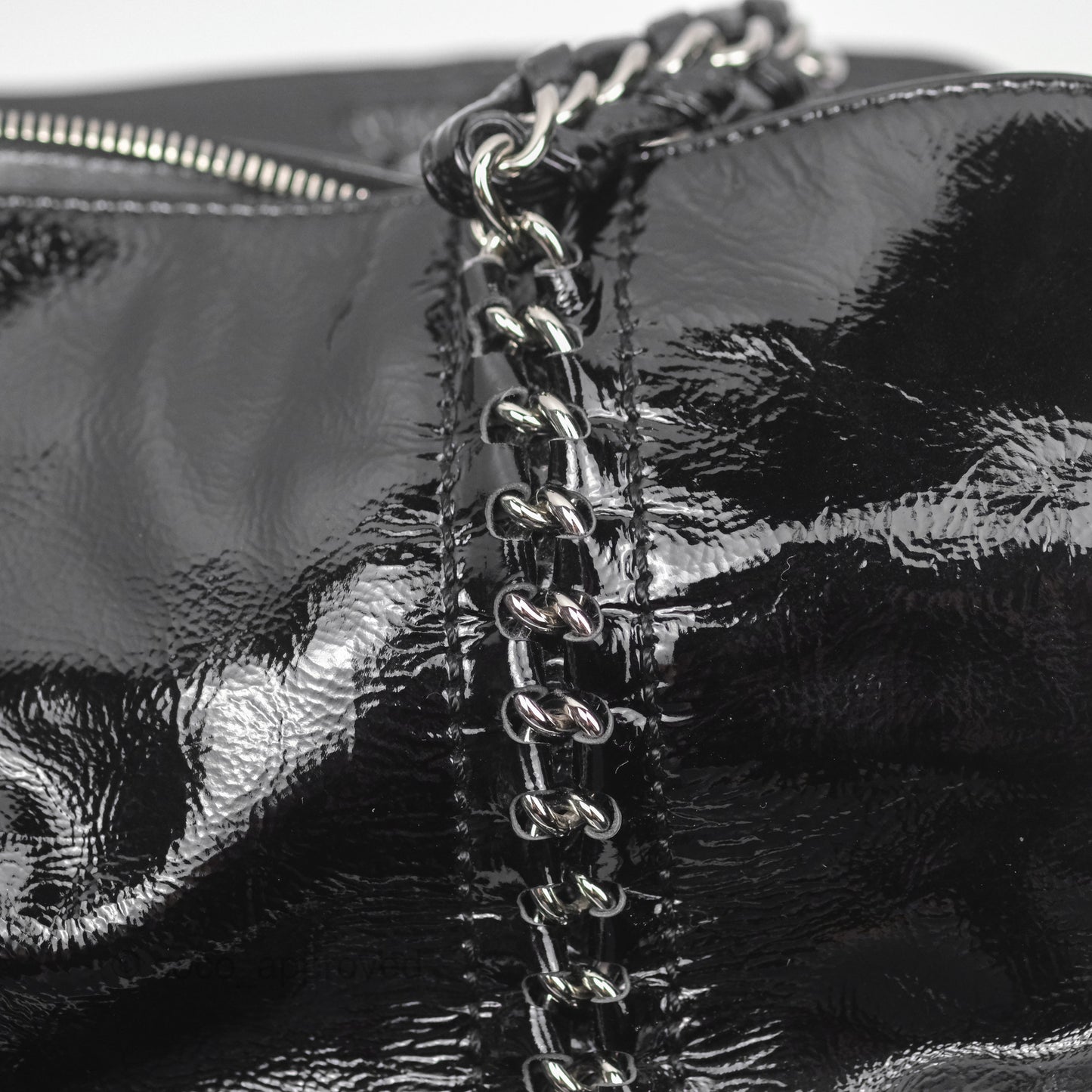 Chanel Bowling Tote Bag Black Glazed Calfskin Silver Hardware