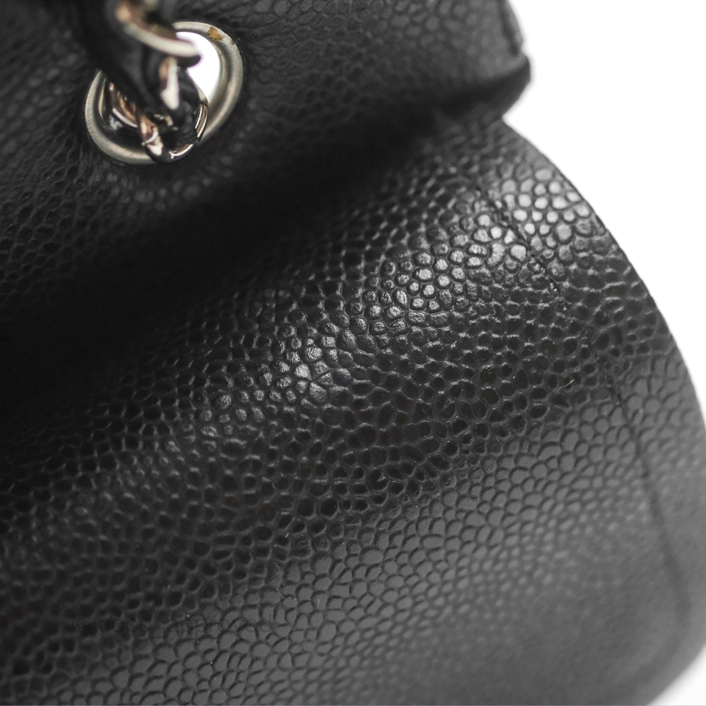 Chanel Classic M/L Medium Flap Quilted Black Caviar Silver Hardware