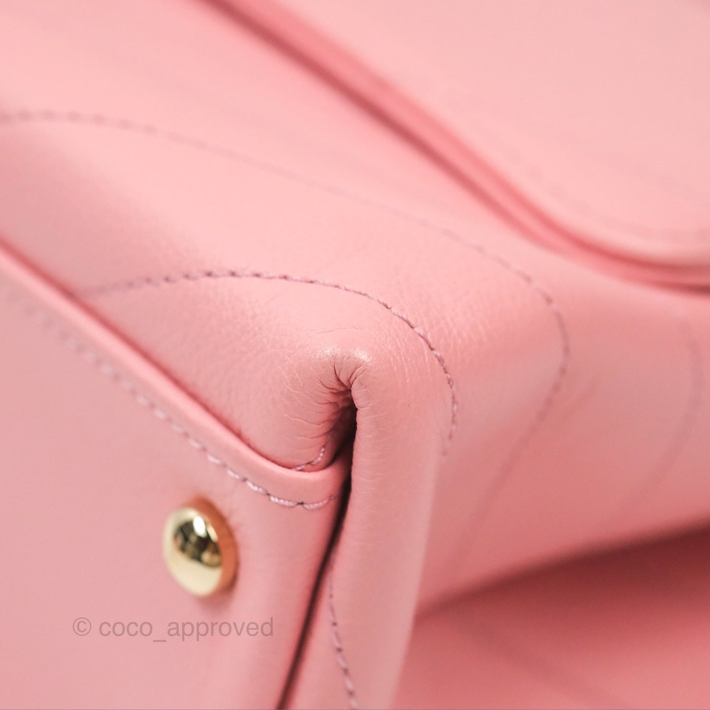 Chanel Small Chevron Chic Top Handle Flap Pink Grained Calfskin Gold Hardware
