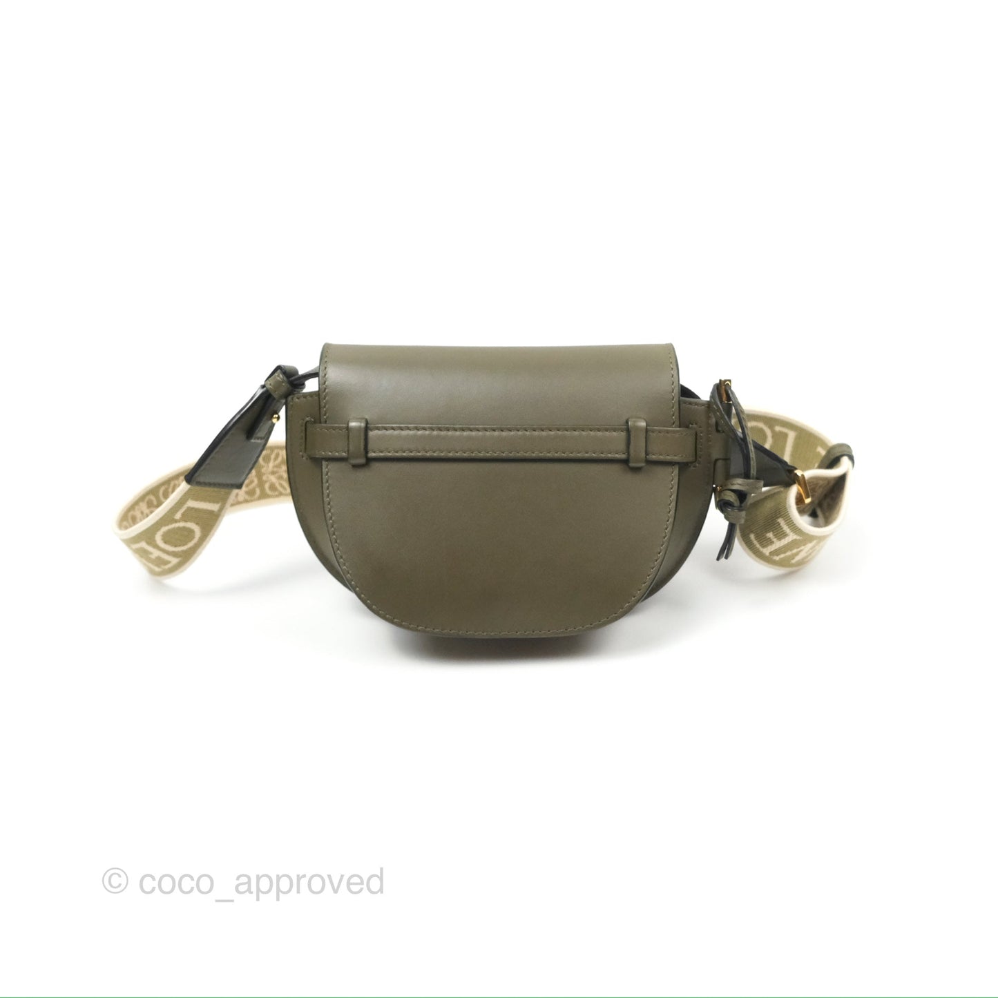 Loewe Mini Gate Dual Bag Soft Calfskin & Jacquard Strap Autumn Green