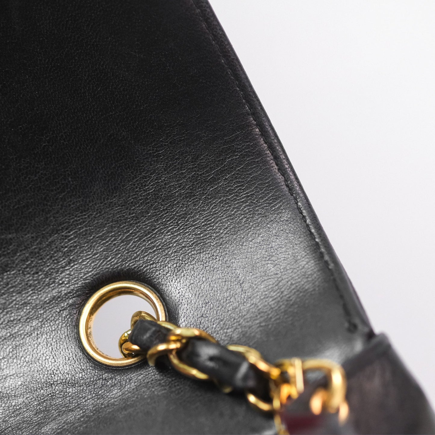 Chanel Vintage Quilted Small Classic Diana Flap Bag Black Lambskin 24K Gold Hardware