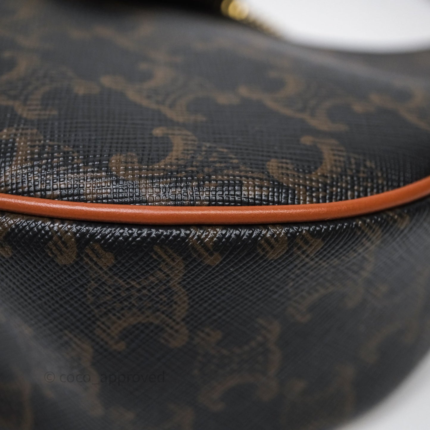 Celine Medium Ava Triomphe Bag Triomphe Canvas Tan Calfskin