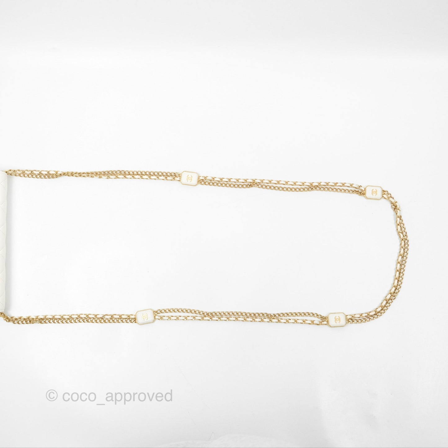 Chanel Quilted WOC White Lambskin Gold Hardware With Charms