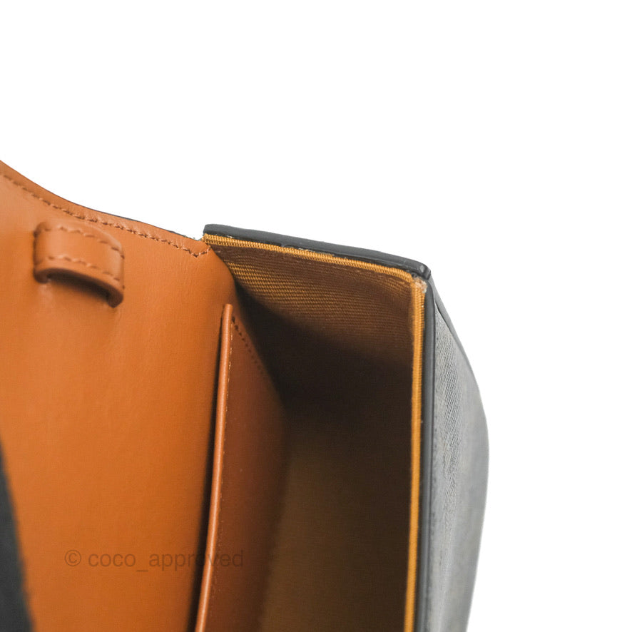 Celine Tan Canvas Calfskin Mini Triomphe