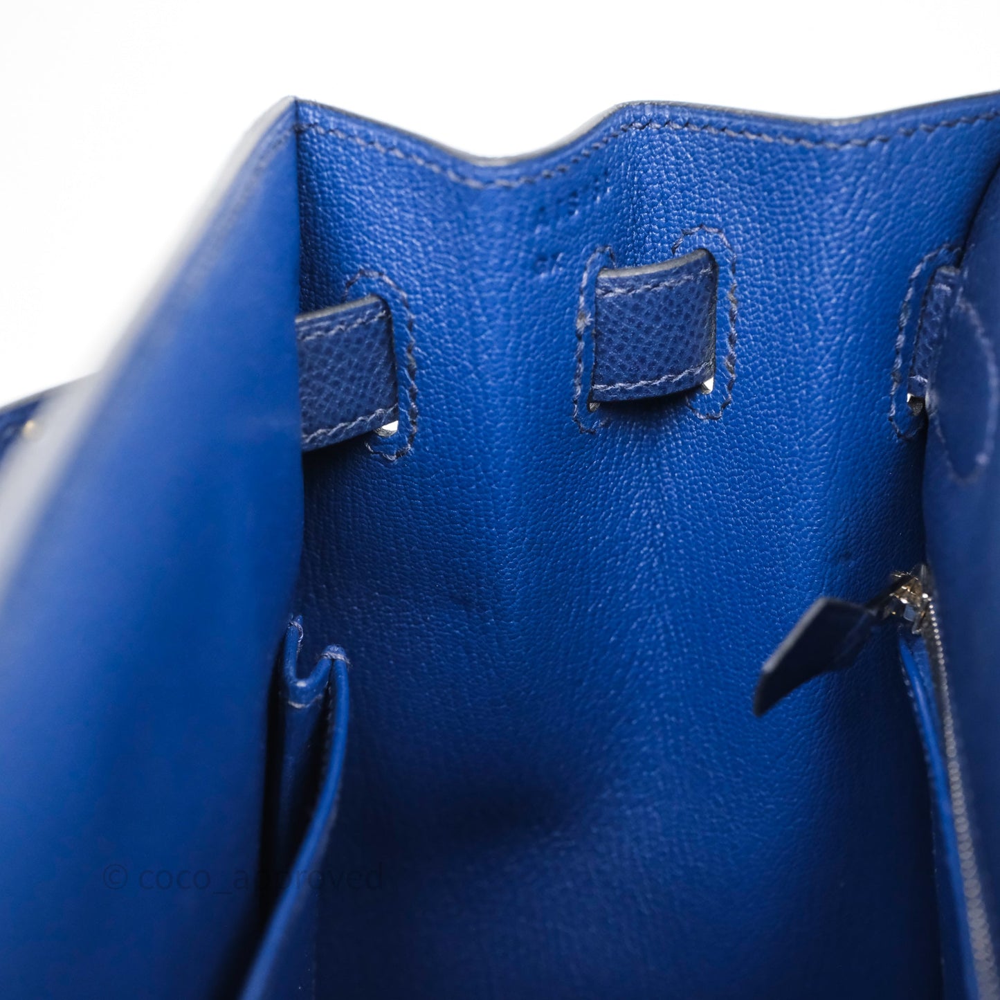 Hermes Kelly 32 Bleu Saphir 73 Epsom Palladium Hardware