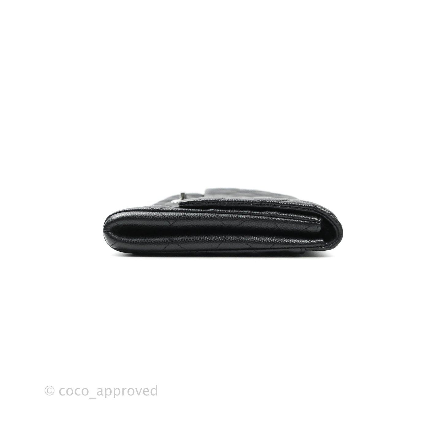 Chanel Quilted Clutch with Chain Black Caviar Silver Hardware