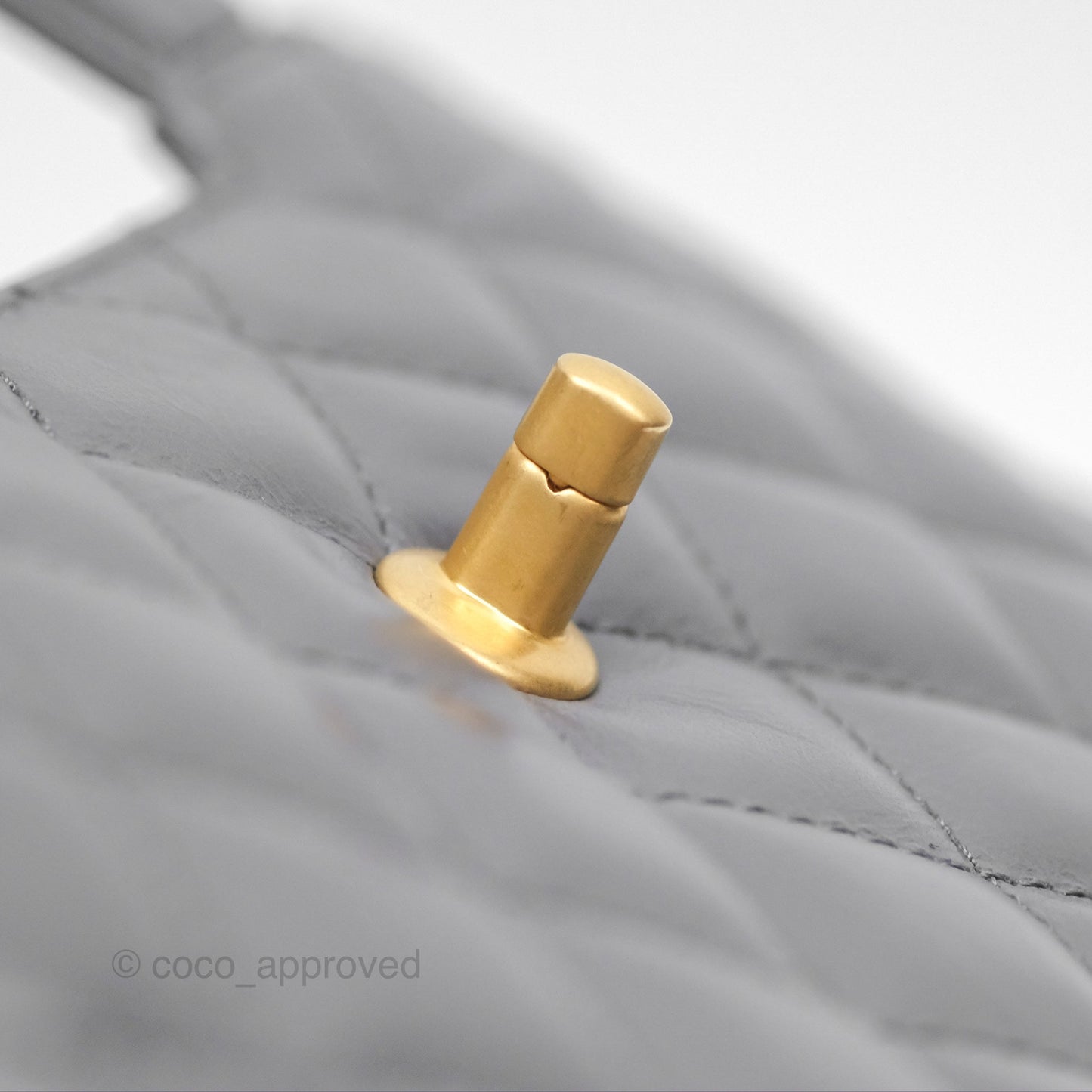 Chanel Kelly Bag Quilted Grey Shiny Calfskin Aged Gold Hardware