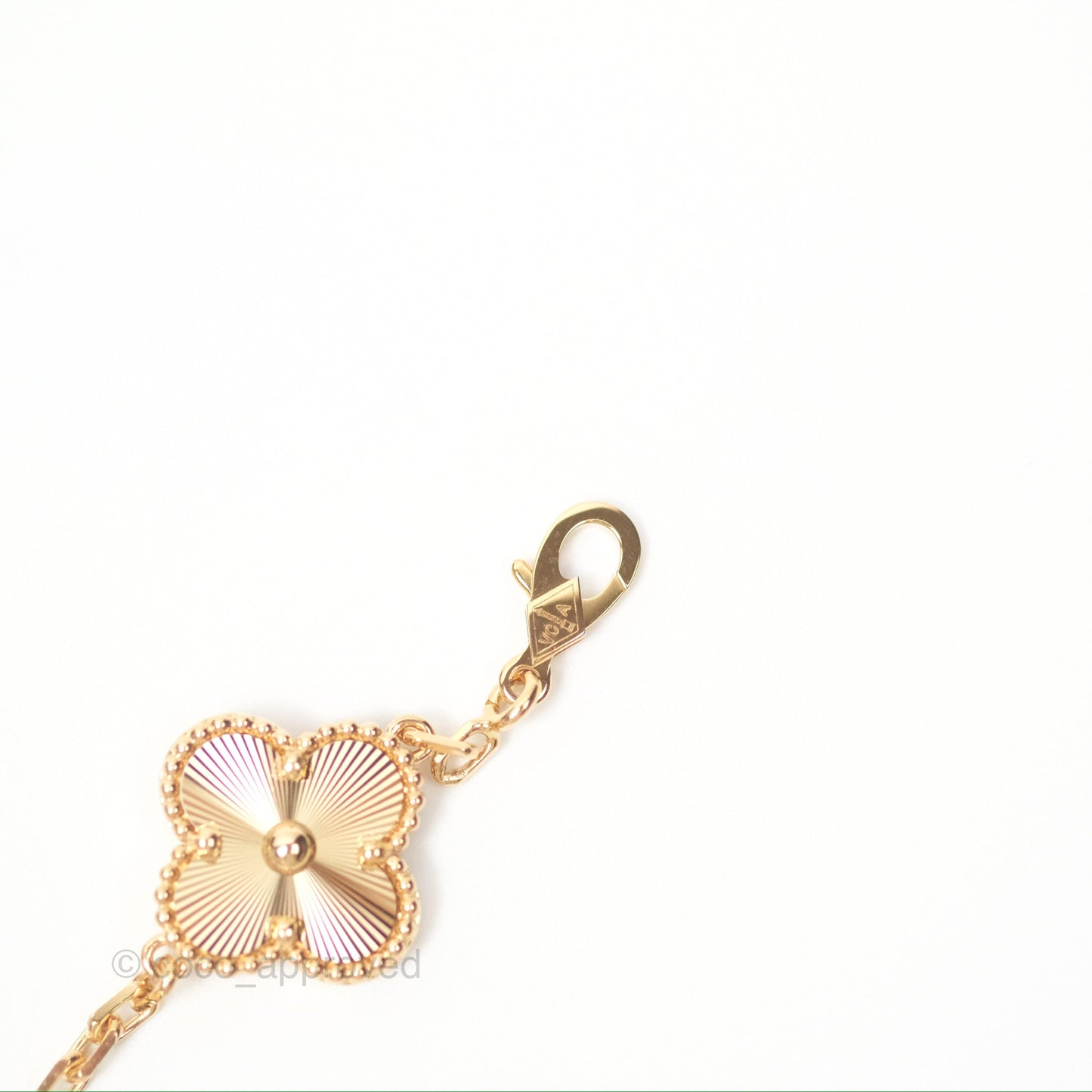Van Cleef & Arpels Vintage Alhambra 5 Motifs Guilloche Yellow Gold Bracelet