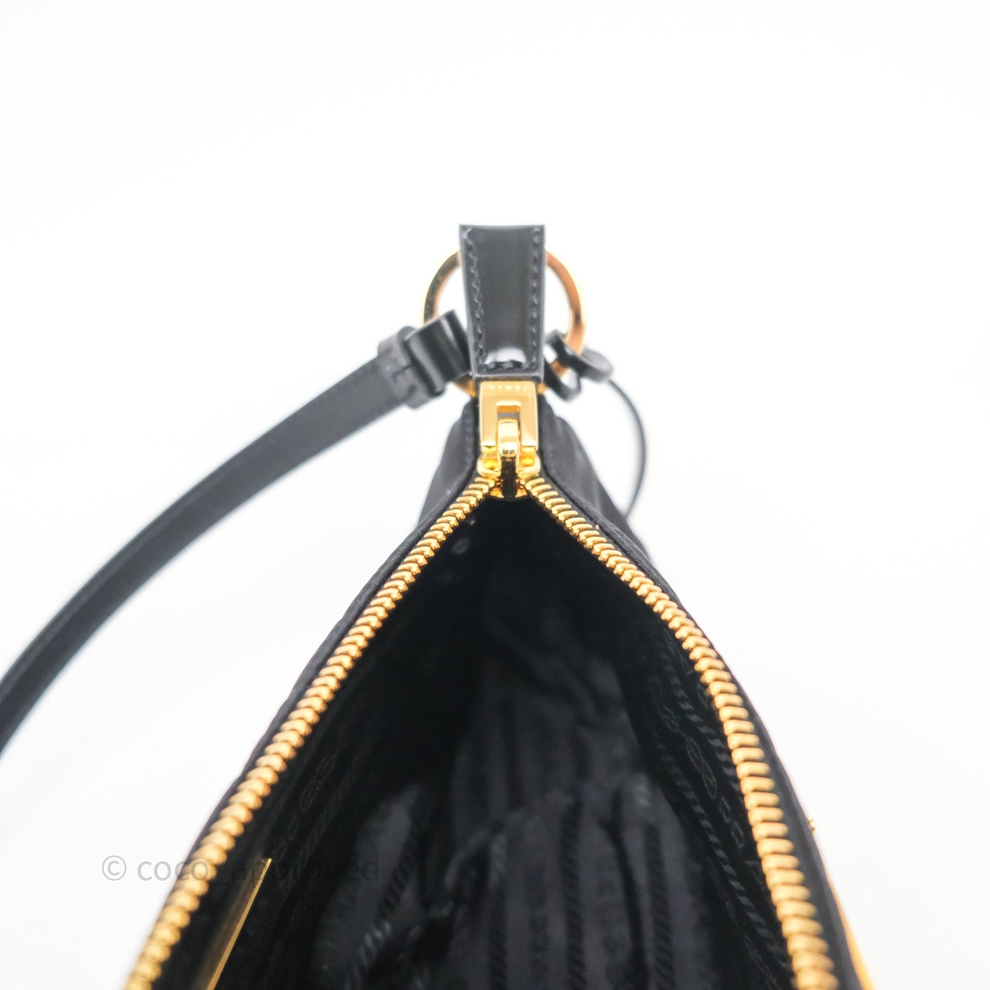 Prada Re-Edition 2002 Re-Nylon Small Shoulder Bag Black Gold Hardware