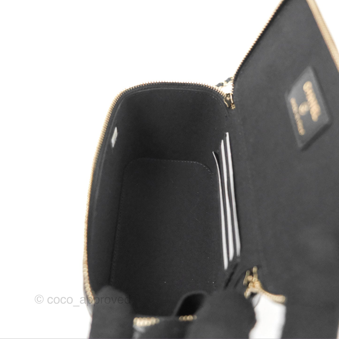 Chanel Vanity Rectangular Top Handle Black Lambskin Gold Hardware