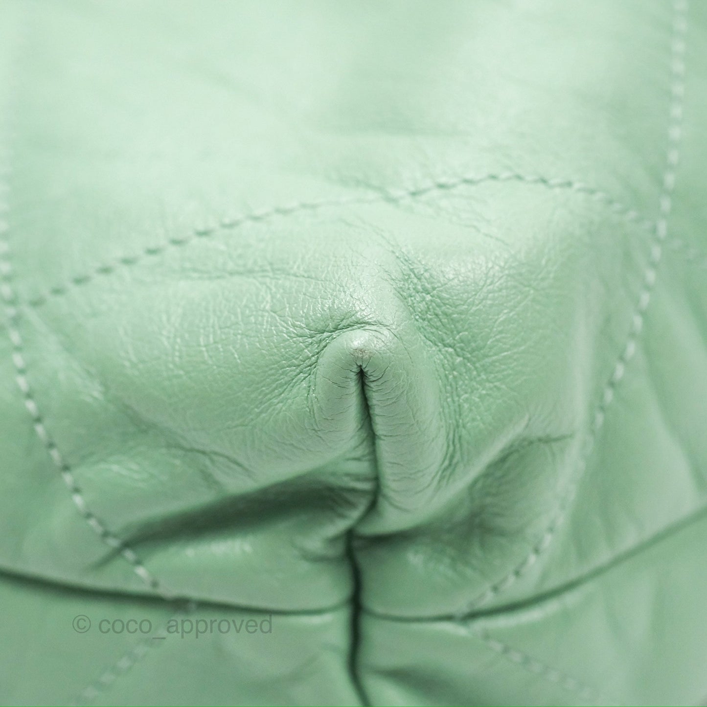 Chanel 22 Small Mint Green Shiny Calfskin Aged Gold Hardware