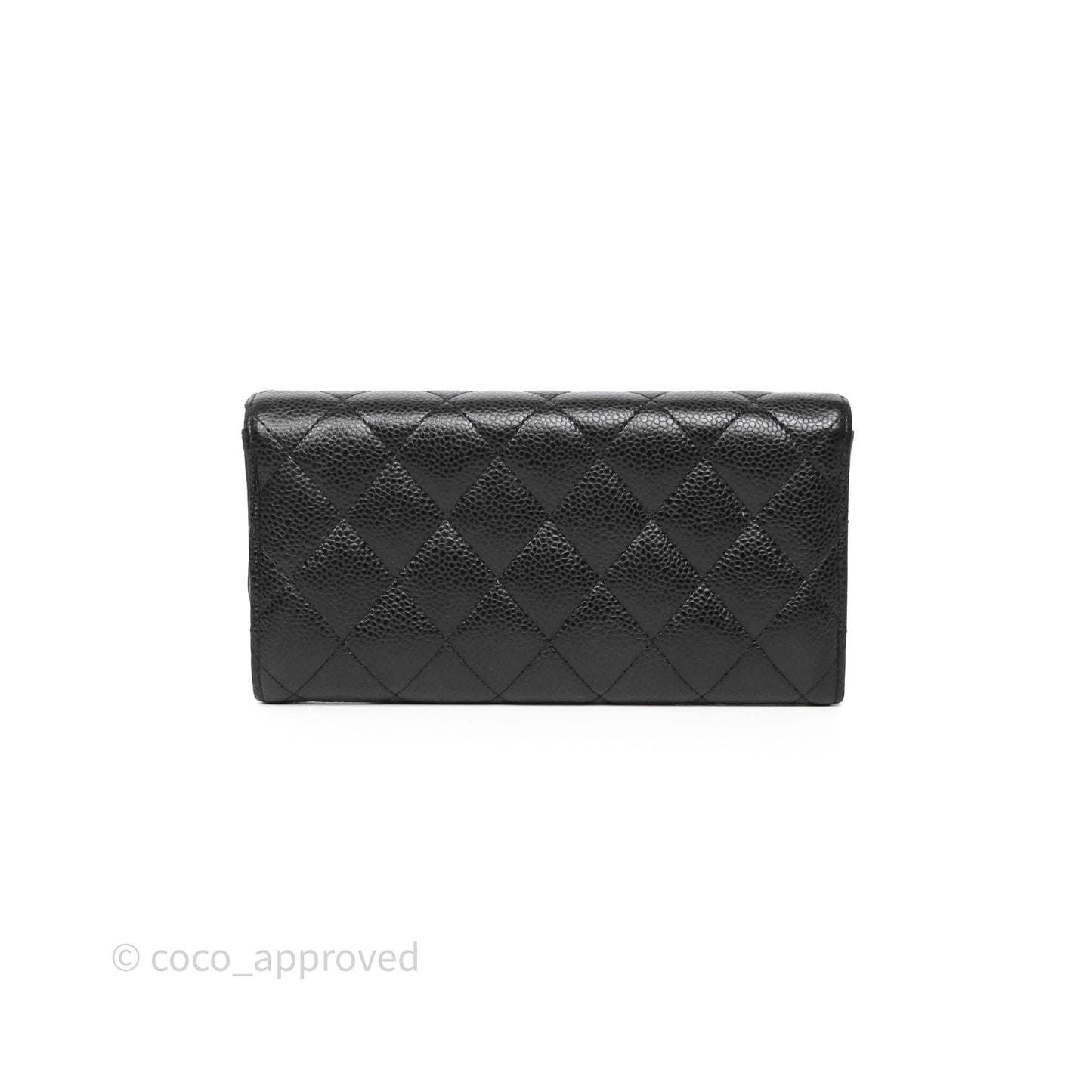 Chanel Quilted Classic Zip Long Wallet Black Caviar Gold Hardware