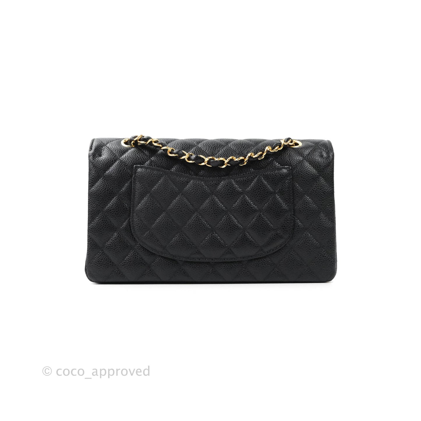 Chanel Classic M/L Medium Double Flap Bag Black Caviar Gold Hardware