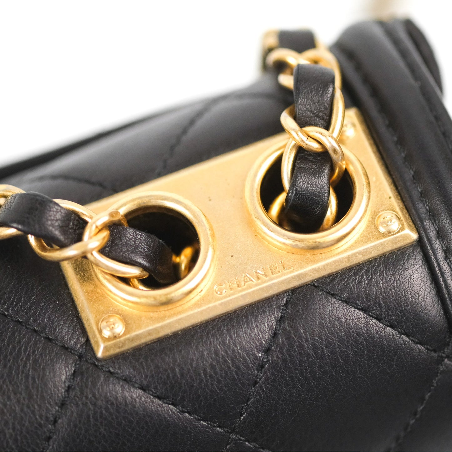 Chanel Quilted Medium Elegant CC Flap Black Lambskin Gold Hardware