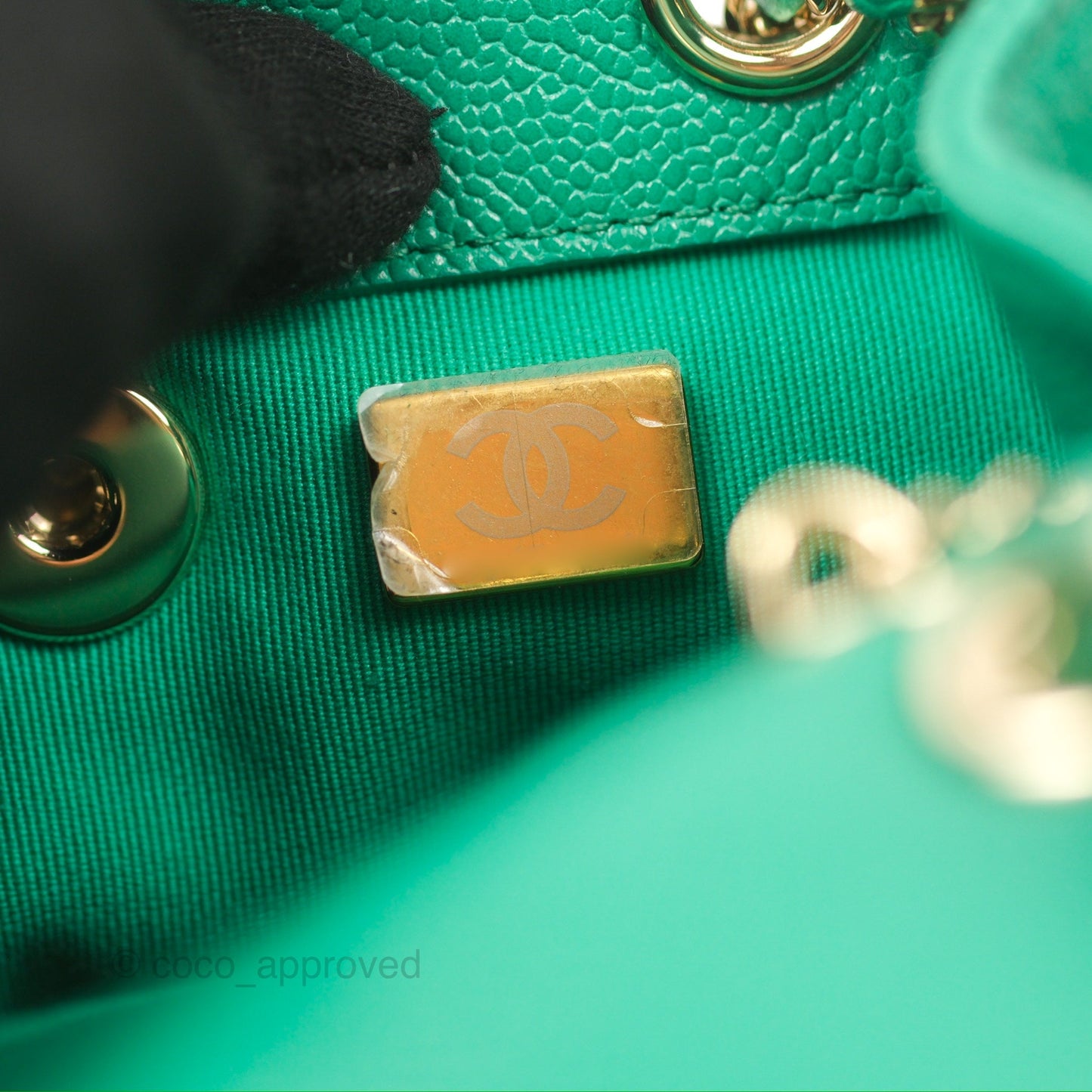 Chanel Duma Backpack Small Green Caviar Gold Hardware 23P
