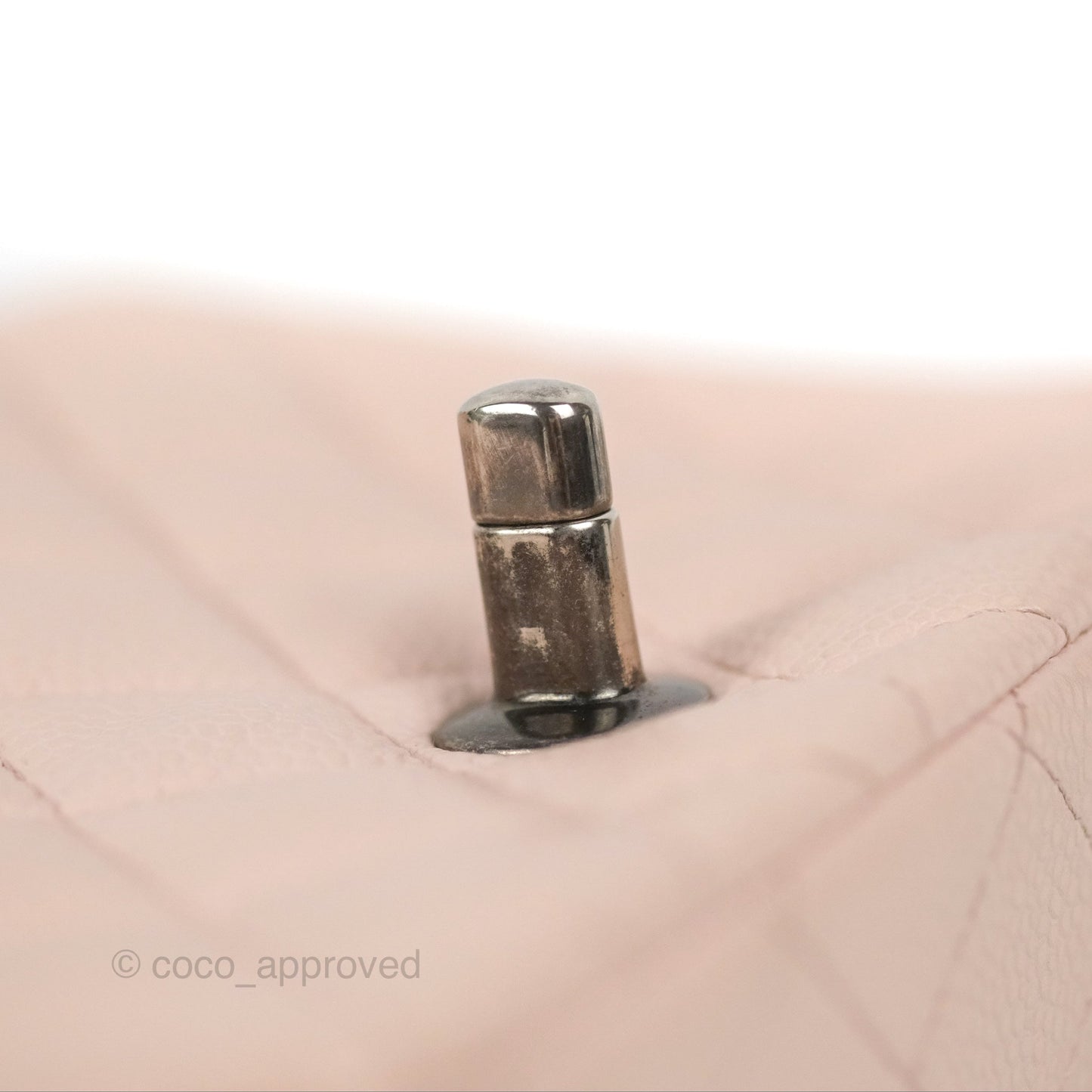 Chanel Quilted Mini Square Flap Pale Pink Caviar Ruthenium Hardware