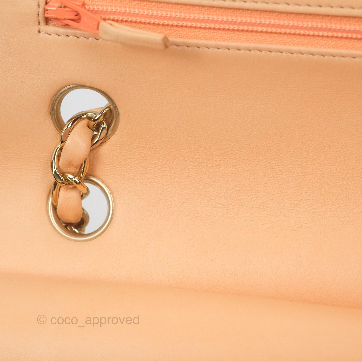 Chanel Classic M/L Medium Flap Quilted Beige Pink Lambskin Gold Hardware
