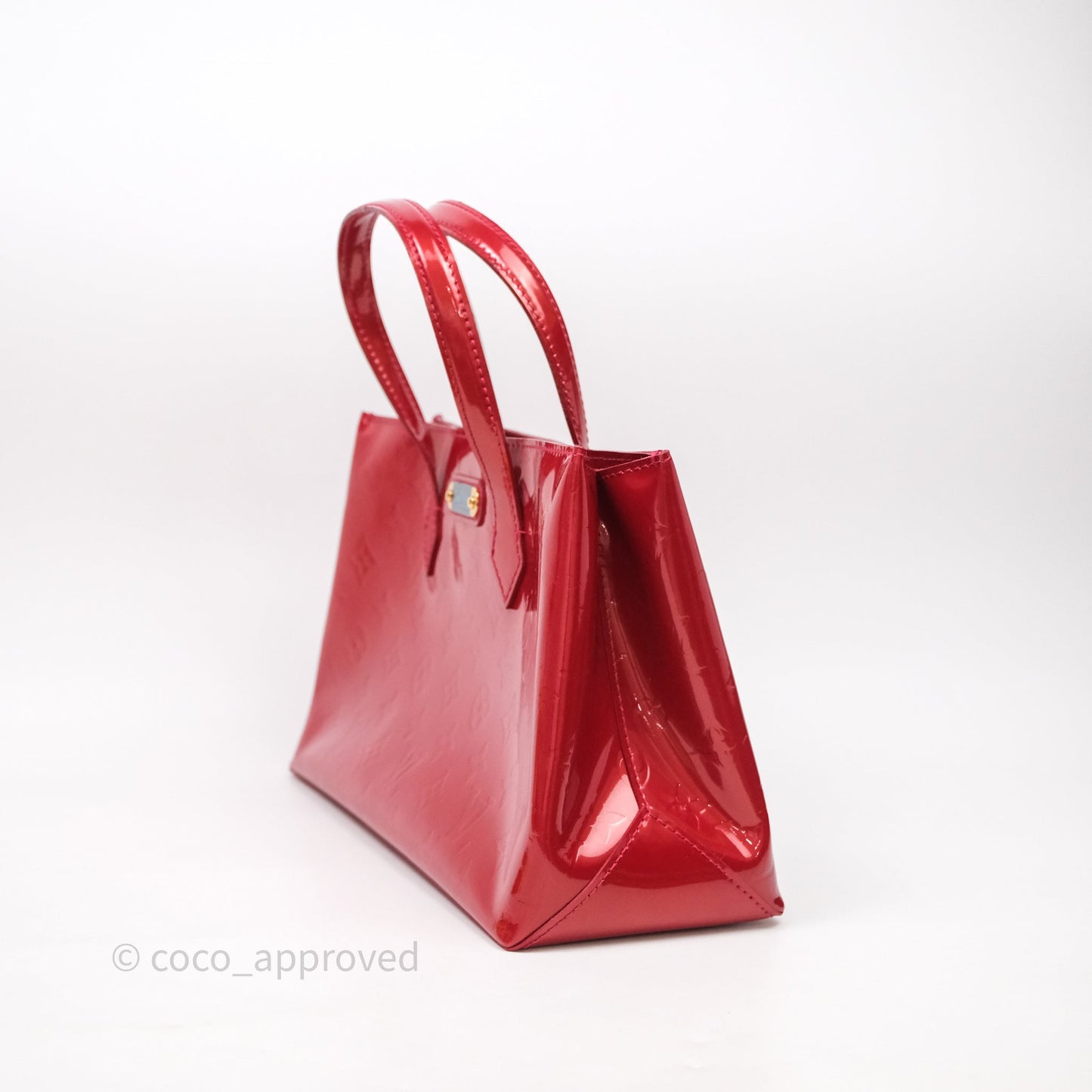Louis Vuitton Vernis Wilshire Monogram Tote Bag Red