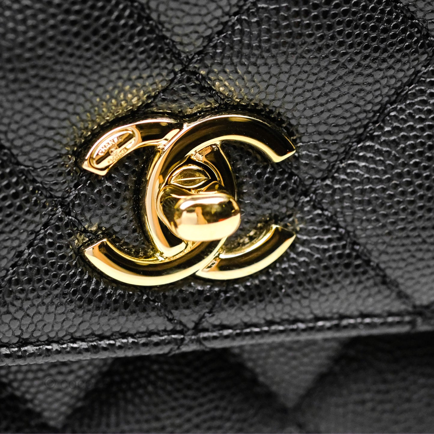 Chanel Small Coco Handle Black Caviar Gold Hardware