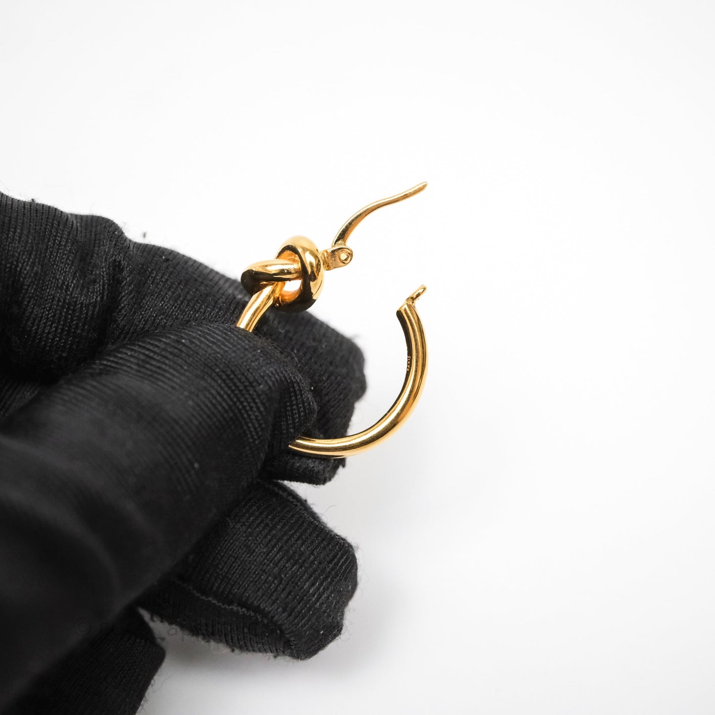 Celine Knot Hoop Earrings Gold Tone