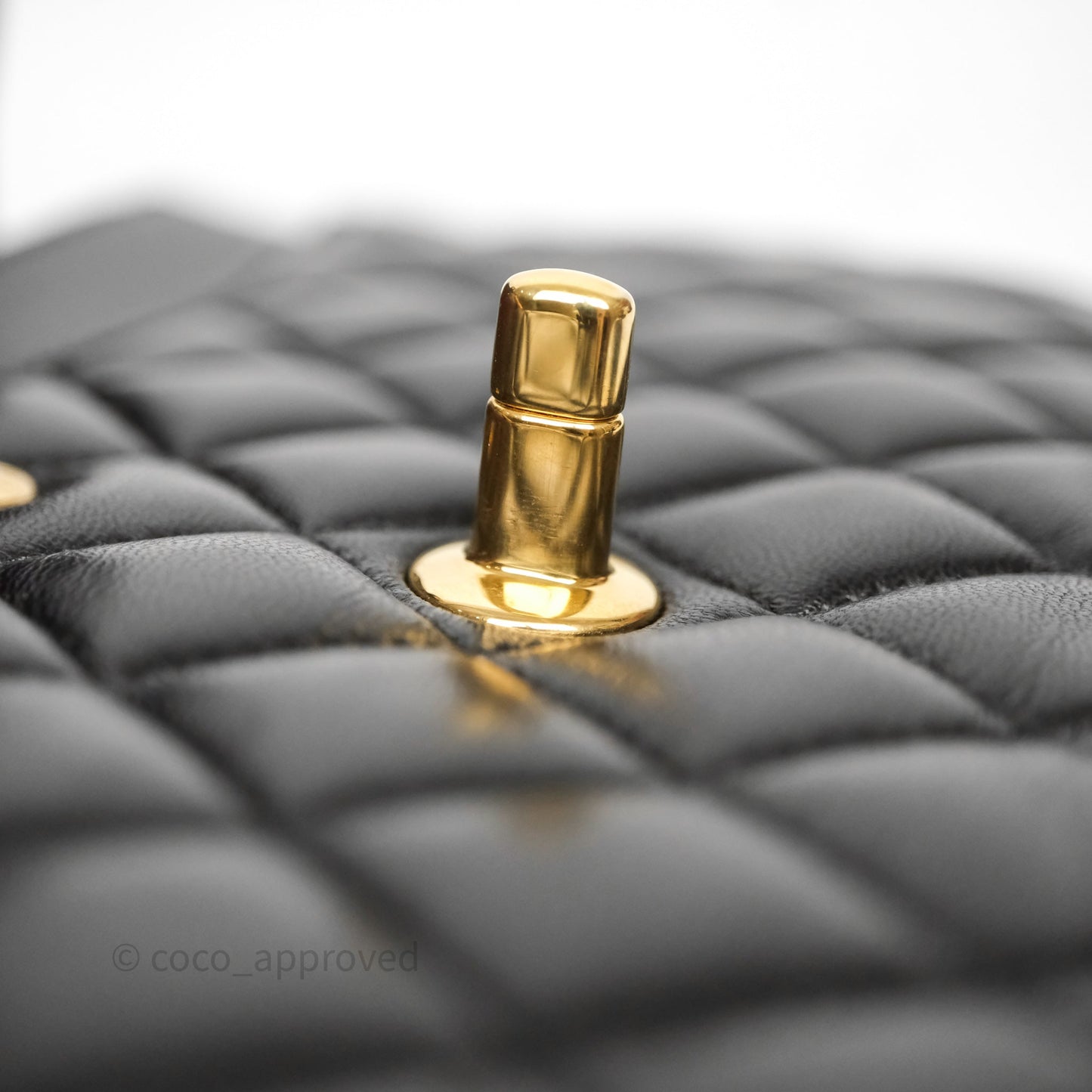 Chanel Classic M/L Medium Flap Quilted Black Lambskin Gold Hardware
