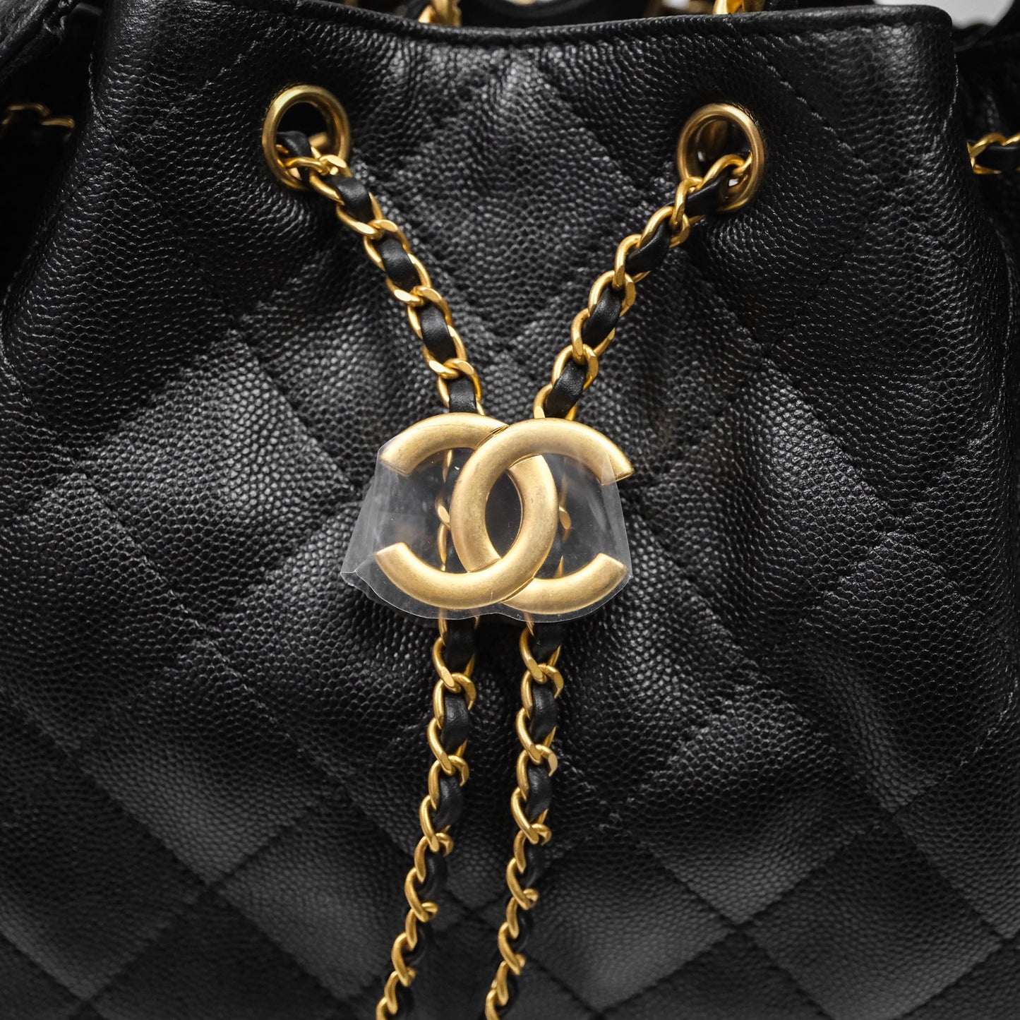 Chanel 25 Medium Black Caviar Aged Gold Hardware