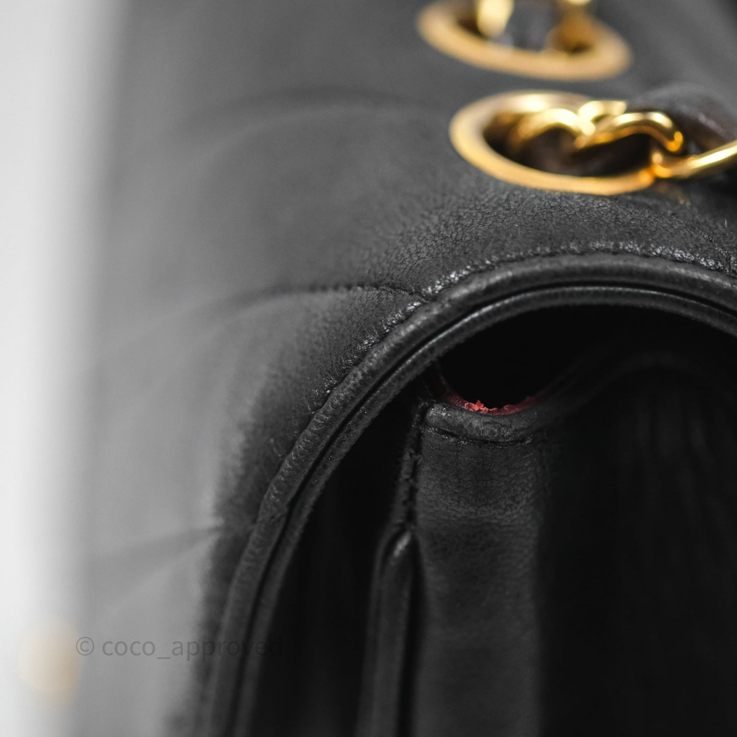 Chanel Vintage Chevron Envelope Flap Bag Black Lambskin 24K Gold Hardware