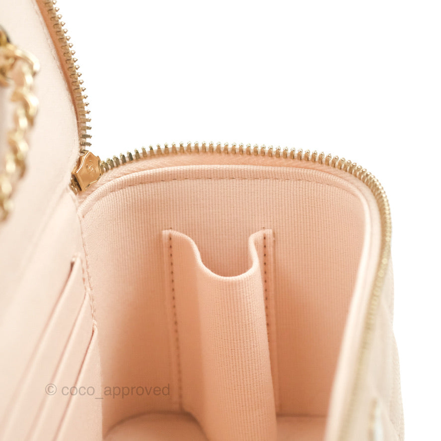 Chanel Classic Vanity with Chain Light Pink Caviar Gold Hardware
