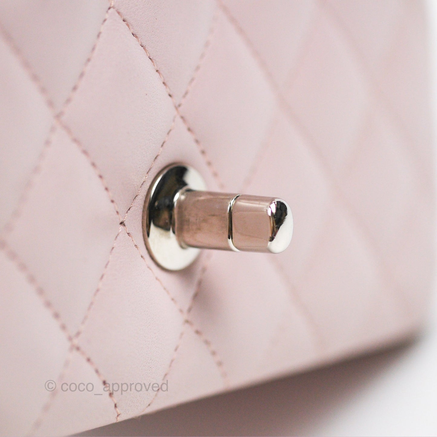 Chanel Quilted Mini Rectangular Light Pink Lambskin Silver Hardware
