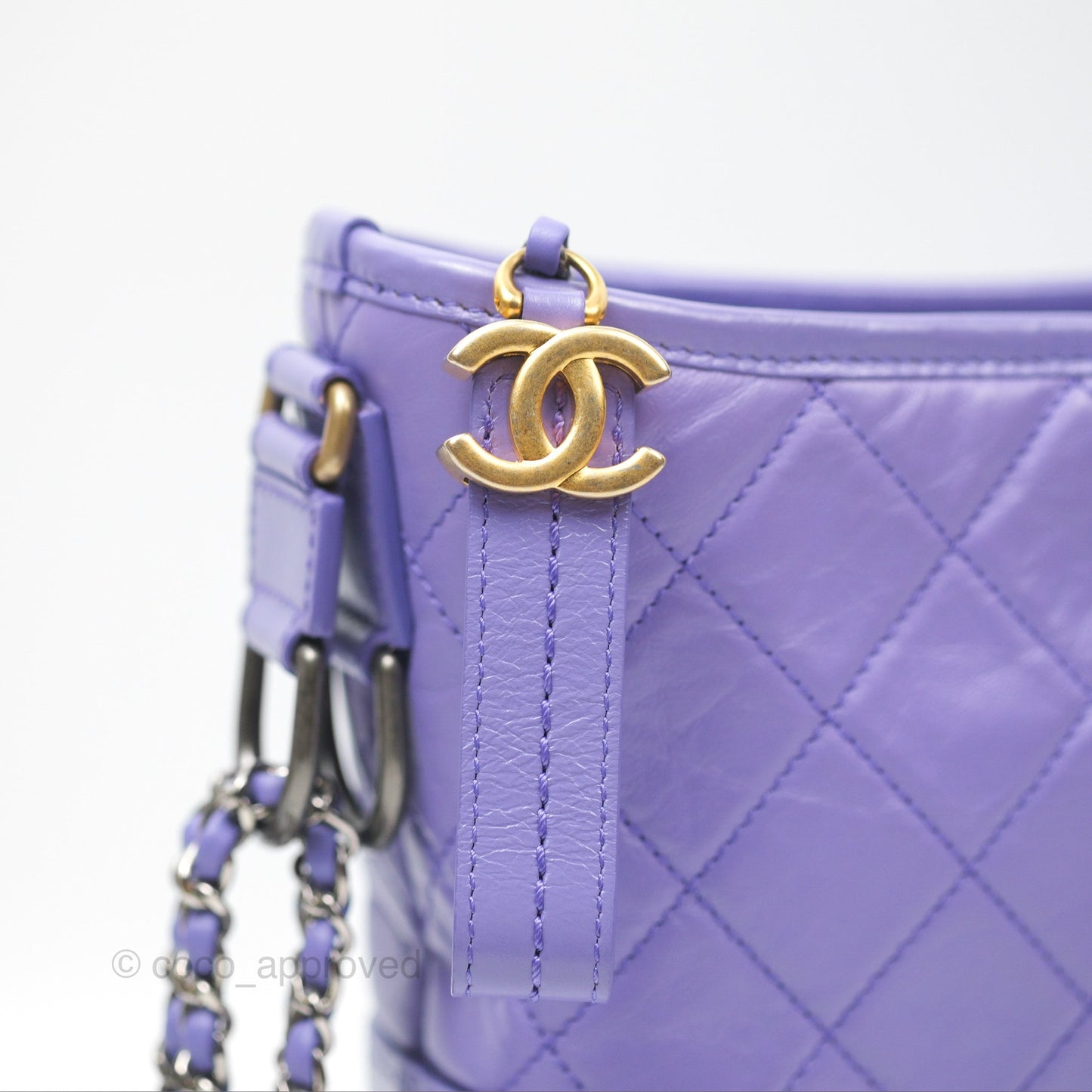 Chanel New Medium Gabrielle Purple Aged Calfskin