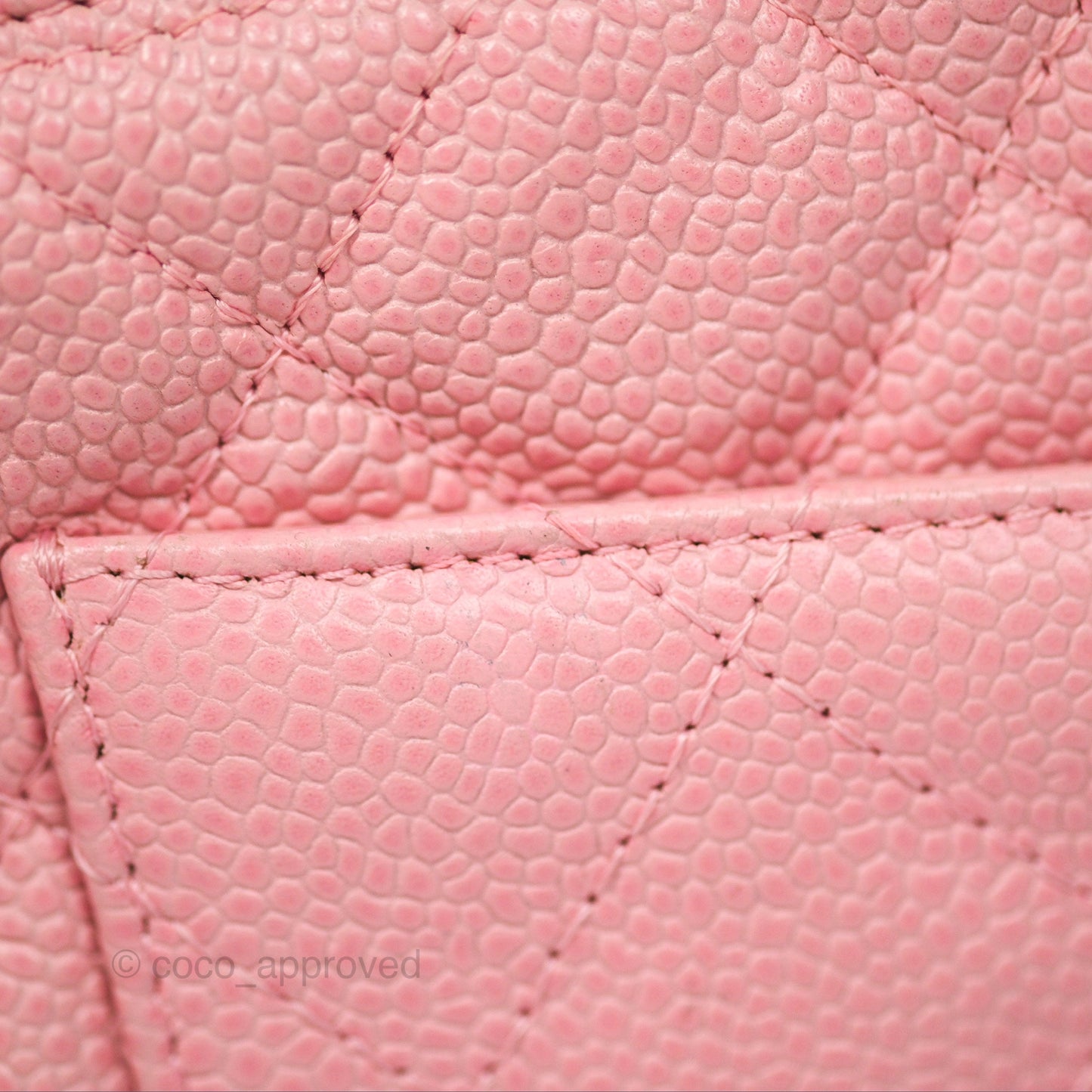 Chanel Vintage CC Quilted Shoulder Bag Pink Caviar Gold Hardware