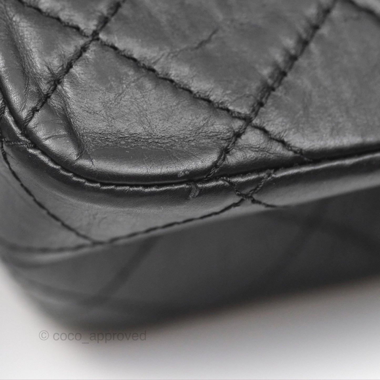 Chanel Reissue 227 Quilted Aged Calfskin Black Gold Hardware
