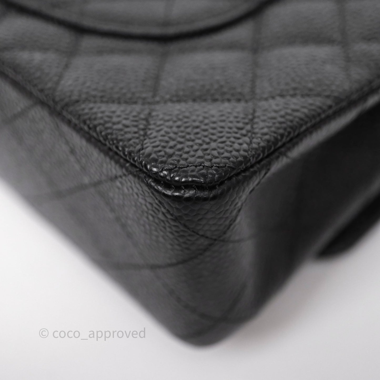 Chanel Classic M/L Medium Flap Quilted Black Caviar Gold Hardware