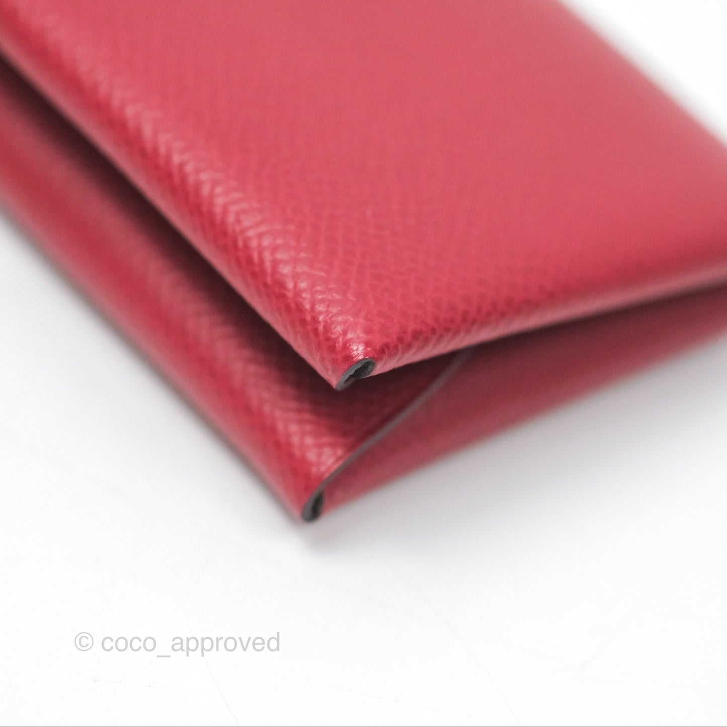 Hermès Calvi Duo Compact Card Holder Rouge Grenat Epsom