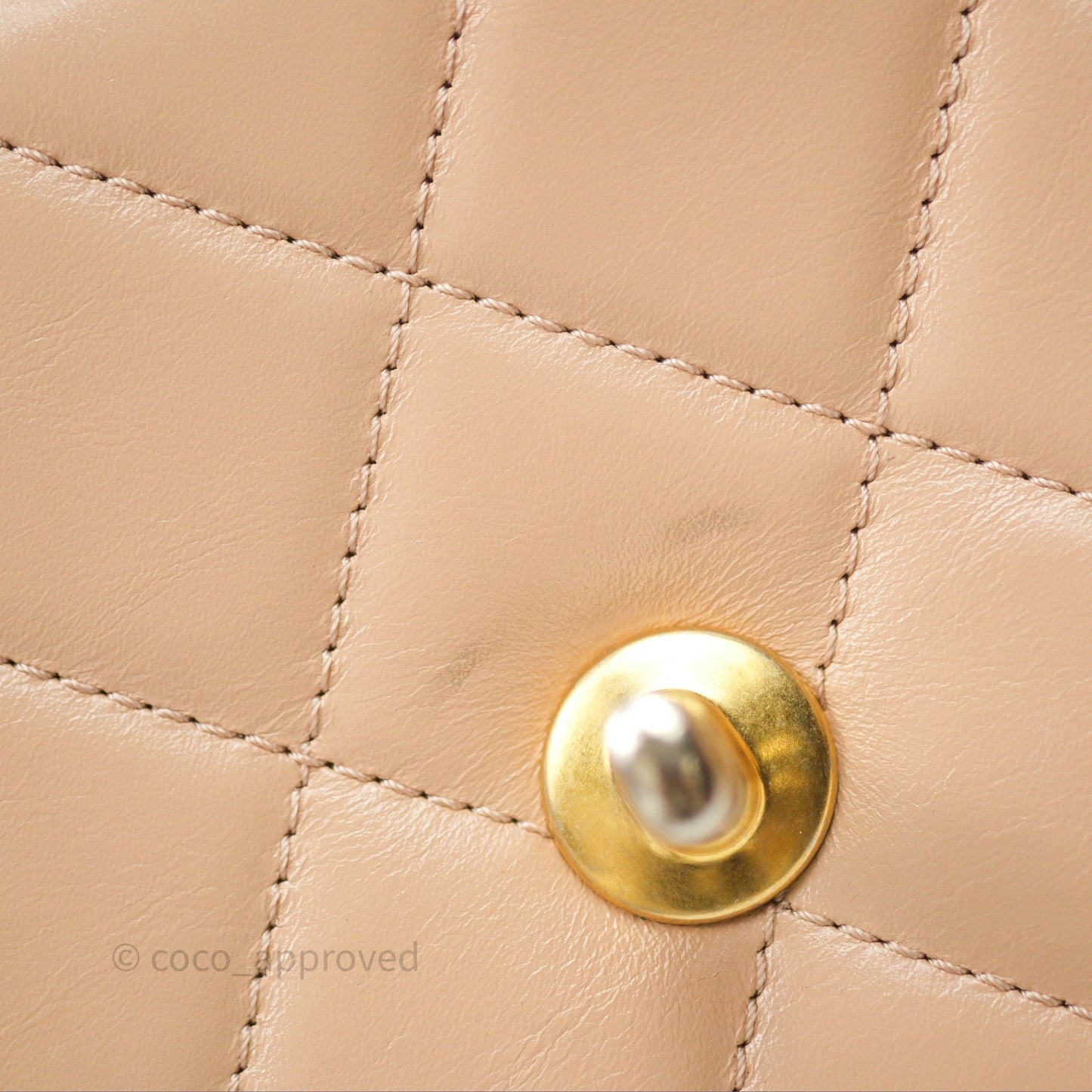 Chanel Quilted Mini Perfect Fit Adjustable Beige Calfskin Gold Hardware