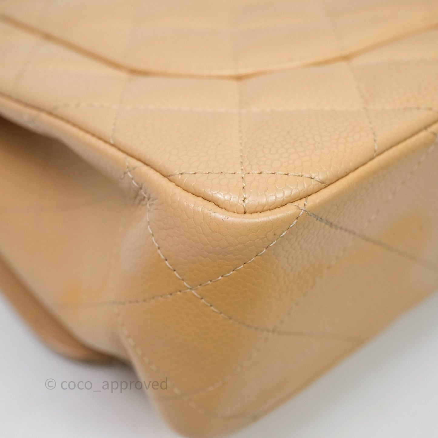 Chanel Jumbo Double Flap Beige Caviar Silver Hardware⁣⁣