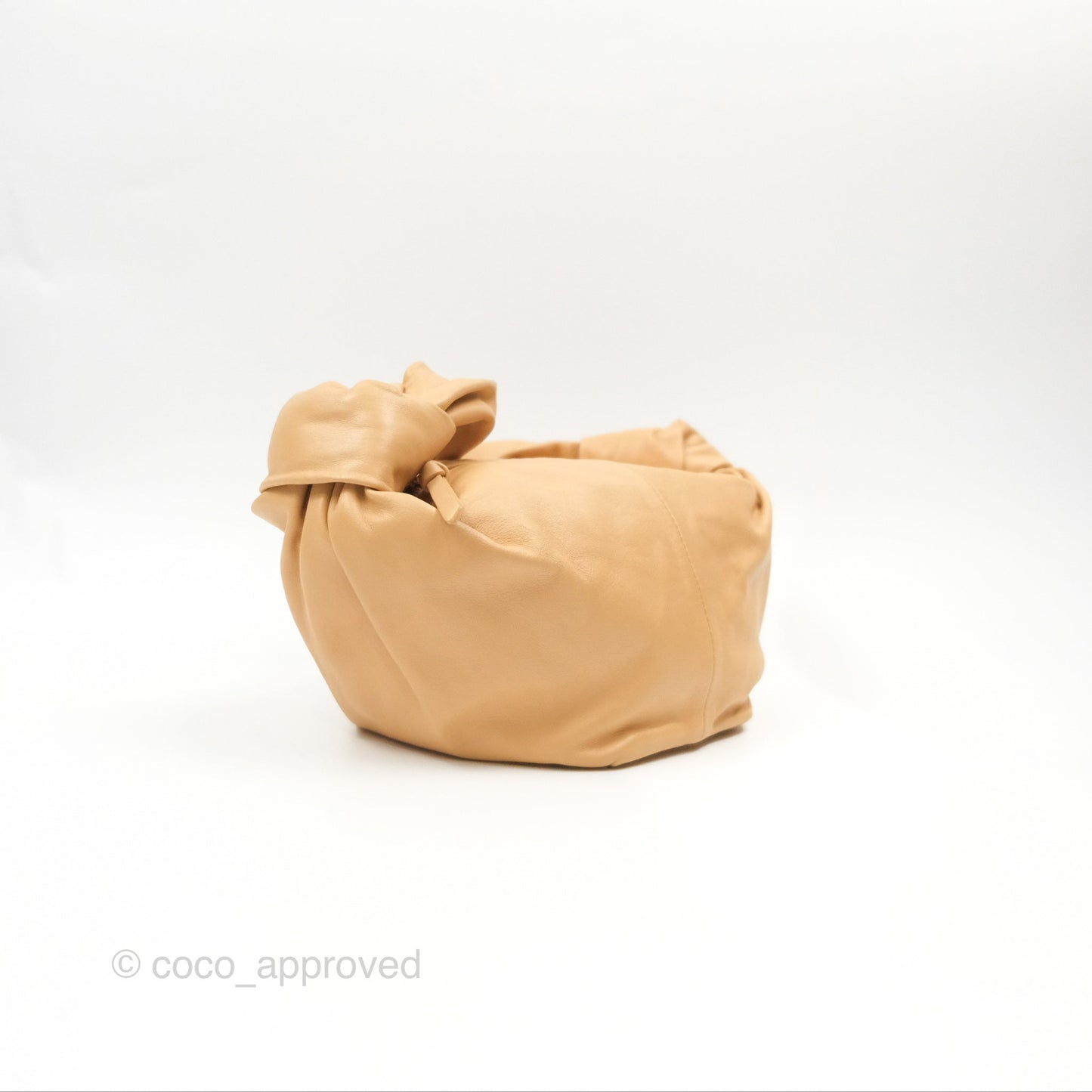 Bottega Veneta Teen Double Knot Hobo Almond Calfskin