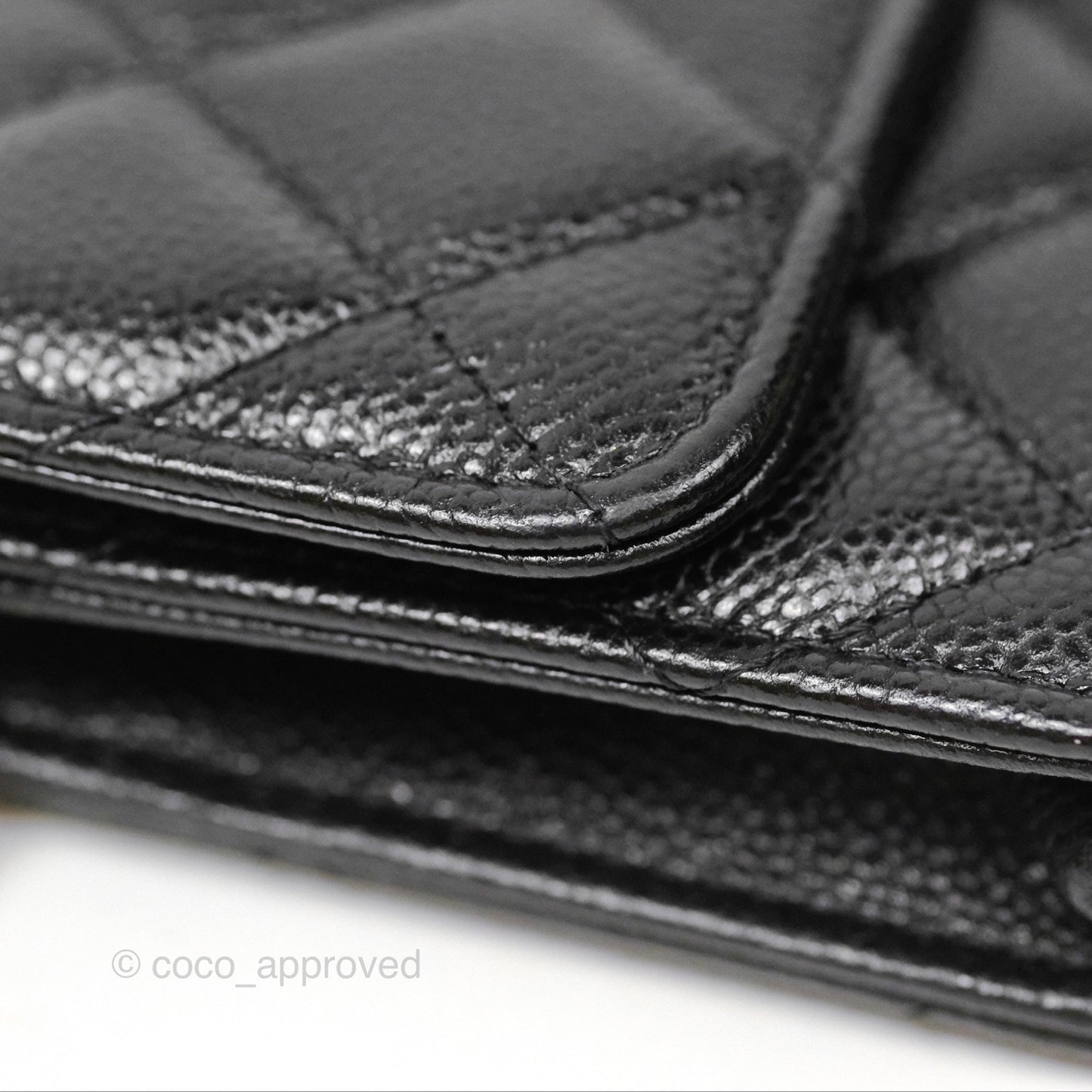 Chanel Miss Coco Clutch With Chain Quilted Black Caviar Gold Hardware