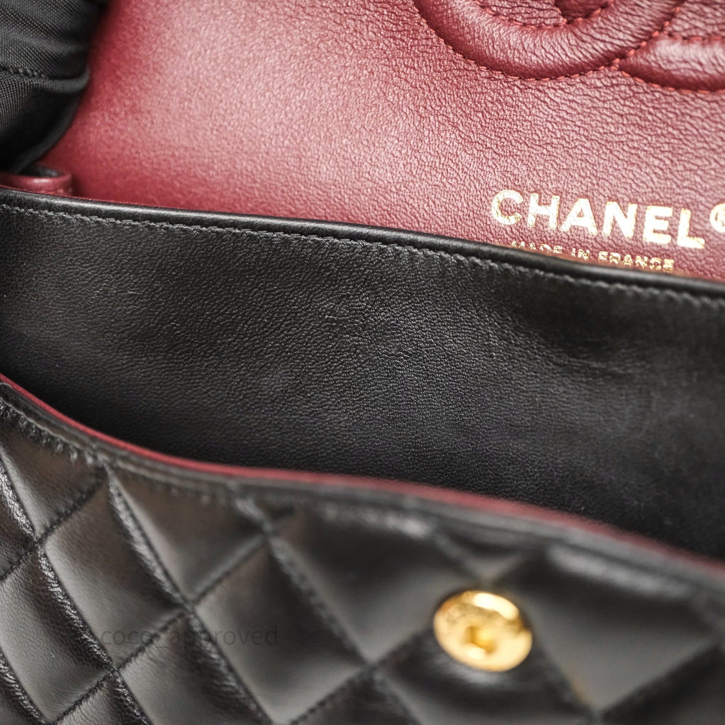 Chanel Classic M/L Medium Flap Quilted Black Lambskin Gold Hardware