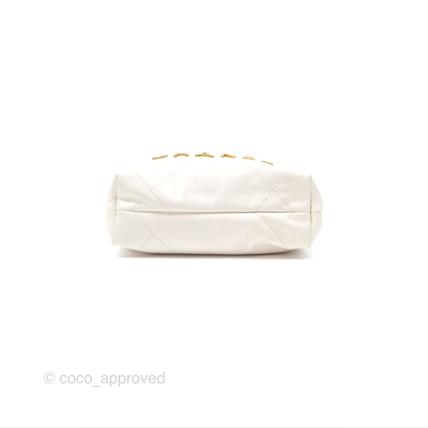 Chanel 22 Mini Bag White Crumpled Calfskin