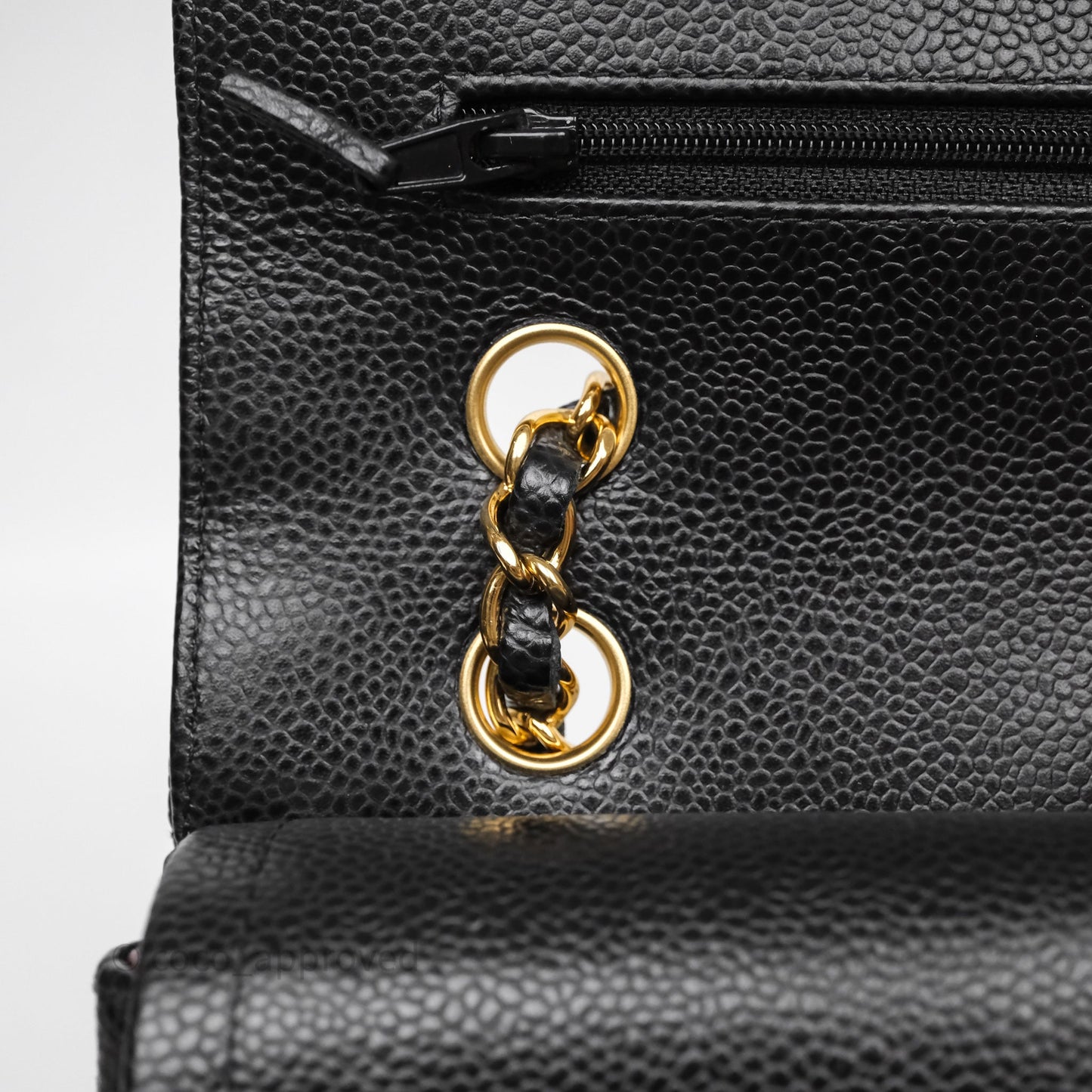 Chanel Classic M/L Medium Flap Quilted Black Caviar Gold Hardware