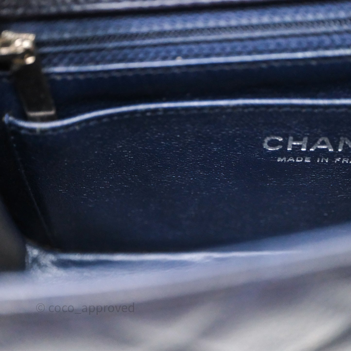 Chanel Mini Rectangular Quilted Dark Navy Caviar Silver Hardware