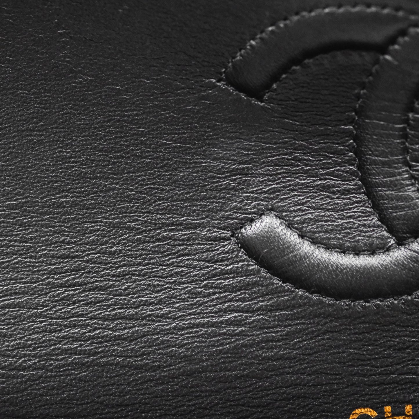 Chanel Classic M/L Medium Flap Chevron Black Caviar Gold Hardware