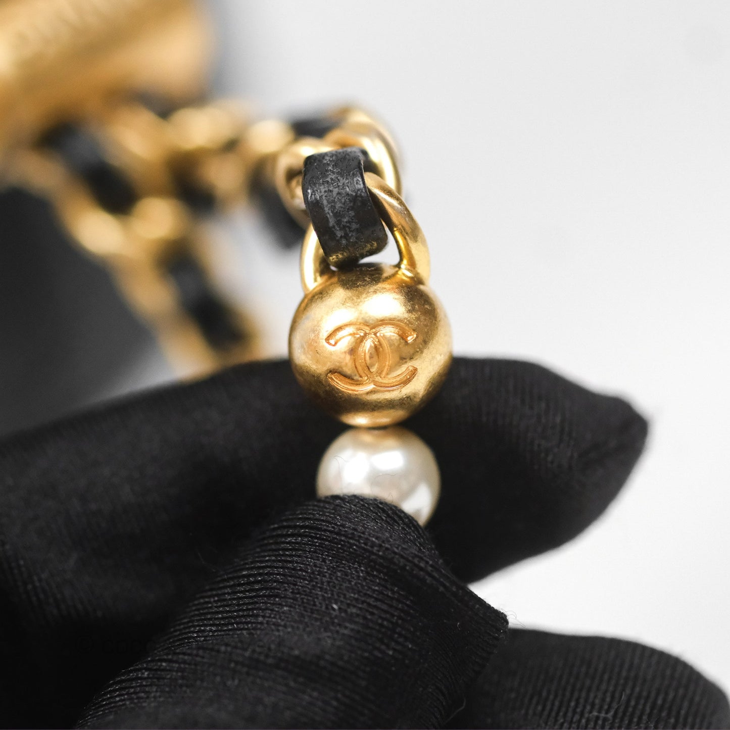 Chanel Quilted My Perfect with Pearl Drawstring Bucket Bag Black Lambskin Aged Gold Hardware