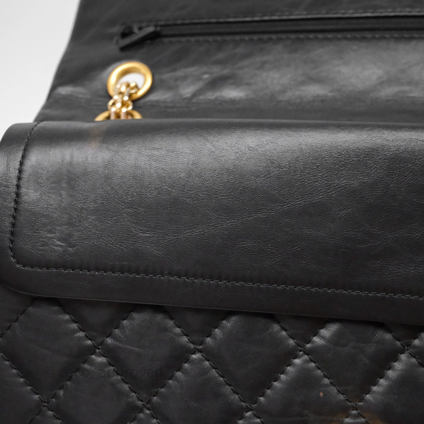 Chanel Reissue Quilted Aged Calfskin Black Gold Hardware 226